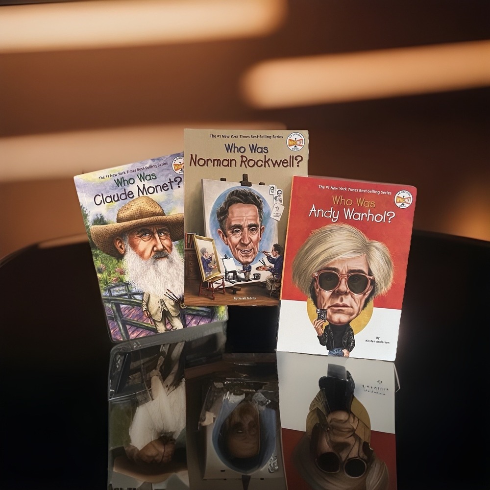 3 Books Who Was‎ Andy Warhol, Who Was Claude Monet, Who Was Norman Rockwell